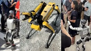 Robo Boston Dynamics Robotics Spot Unitree G1 AI Robot Block RoboBoston Parade Party 2025
