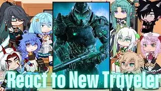 Genshin impact react to doom slayer as New Traveler | Gacha life | aether |