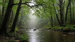 Soothing Gentle Rain Sounds with Gentle River Flow for Relaxation, Calm Focus, and Rest