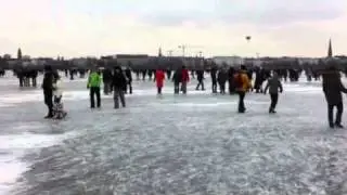 Frozen Alster in Hamburg