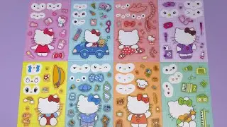 [Toys ASMR] Decorate With Sticker Book Paper DIY Hello Kitty Party #363