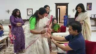 Kavitha Ties Rakhi To KTR | Raksha Bandhan 2022 | V6 News