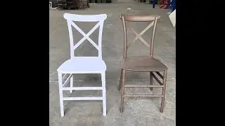 How to find cheaper durable  white pp plastic cross back chiavari chair? FOSHAN OYEANA FURNITURE