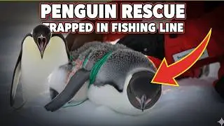 Animal Rescue: Penguin Trapped in Fishing Line saved by a Scientist