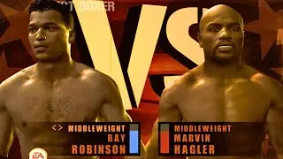 Sugar Ray Robinson vs Marvin Hagler FULL FIGHT | Fight Night Round 3 AI Simulation Gameplay