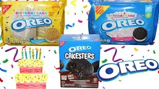 Birthday Cake Golden Oreo, Birthday Cake Chocolate Oreo and Oreo Double Chocolate Cakesters Review