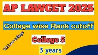 Ap lawcet 2025 I college wise rank cut off I ap lawcet 2025 rank cut off I &lrm;@pnkeducation&nbsp;
