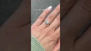 2 carat round engagement ring two tone