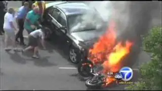 Motorcyclist Rescued from Fiery Car Crash in Logan, Utah
