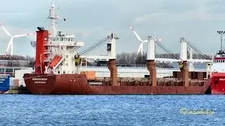 cargo crane seaship ANKERGRACHT PCQL IMO 9014872 Emden merchant vessel Kranschiff