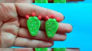 ARETES DE NOPAL 🇮🇹🌵PASTA FLEXIBLE!  MUY MEXICANOS ❤💚