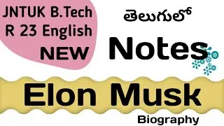 Elon Musk Notes in Telugu I JNTUK BTech R23 Engineering English