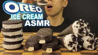 [ASMR] OREO ICE CREAM FEAST- 3 DIFFERENT KINDS-CRUNCHY AND SOFT EATING SOUNDS[NO TALKING]