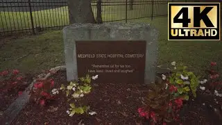 1918 Medfield Hospital Cemetery, Massachusetts. A Rainy Walk on a Warm Summer Day, in 4k.