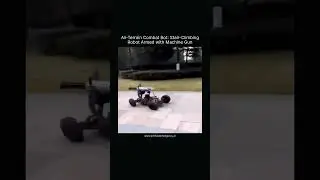 All Terrain Combat Bot Stair Climbing Robot Armed with Machine Gun