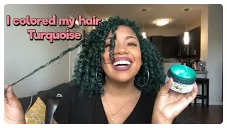 PERM ROD SET & COLORED MY HAIR TURQUOISE || HAIR PAINT WAX || NATURAL HAIR || JAZ.like.the.music