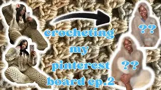crocheting my pinterest board ep. 2 || granny stitch winter lounge set🧶🩵🤎