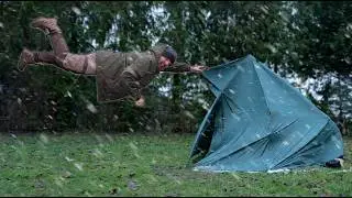Heated Tarp Tent in a Storm