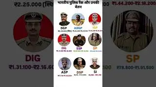Indian Police Ranks and their Salaryभारतीय पुलिस रैंक और उनकी वेतन❓#gk​#shorts​#police​#salary​