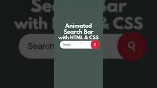 Animated Search Bar With HTML and CSS #shorts