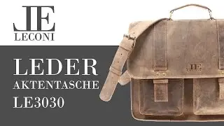 LECONI gro&szlig;e Aktentasche Lehrertasche Businesstasche Leder ★ LE3030 ★
