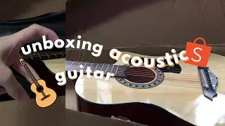 unboxing my new guitar from shopee ;3 ( another relaxing and satisying moment for u ) mellon