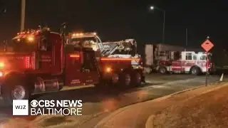 Baltimore firefighters hurt after firetruck crashes on icy road