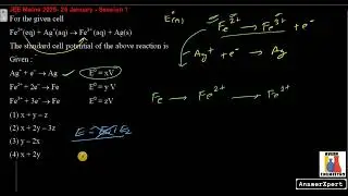 For the given cell, Fe2+(eq) + Ag+(aq) --- Fe3+ (aq) + Ag(s). The standard cell potential of the abo
