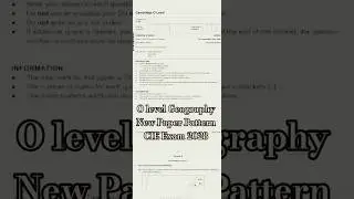 O level Geography, New Paper Pattern,CIE Exam 2028
