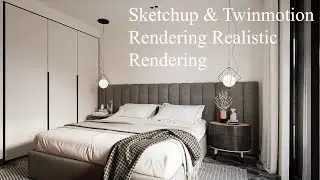 Twinmotion & Sketchup Bedroom Realistic Interior Render (Path Tracing)