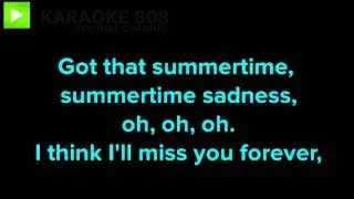 Summertime Sadness Lana Del Rey Cover ~ Miley Cyrus Karaoke Version ~ Karaoke 808