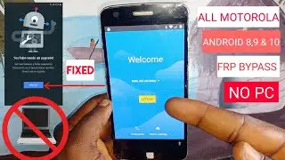 All Motorola Frp bypass 2023| Android 8,9,10/Fix YouTube Update|  Moto Frp/Lock Google Bypass| No Pc