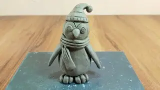 Sculpting Cute penguin | very easy clay penguin making | how to make penguin with clay #penguin