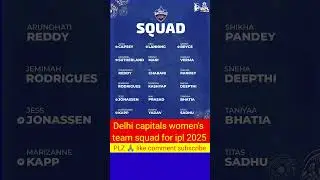 Wpl 2025 | Delhi capitals women's team squad for wpl 2025