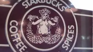 First Starbucks-Seattle-Old Logo-Coffee Shop Inside & Outside