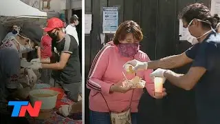 Coronavirus en la Argentina | Largas colas en los comedores comunitarios por un plato de comida