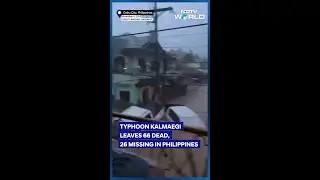 News On Typhoon Today | Vehicles Float Down Street As Deadly Typhoon Kalmaegi Hits The Philippines