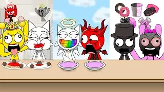 Sprunki Challenge Emoji Color Rainbow Mukbang |  Cartoon Animation | ‪MOOMOOSTUDIO‬