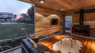 Torcuato Concrete Living Room with Garden View by Besonias Almeida Arquitectos