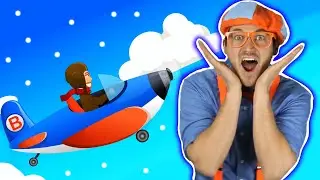 BLIPPI - The Airplane Song! Sing with BLIPPI! | Educational Videos | Videos for Children