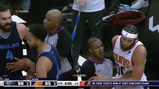 JaVale McGee tries to fight Steven Adams while he wants to help him get up