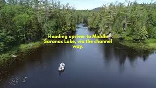 Drone view of Lower Saranac to Middle Saranac via channel way