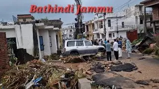 It rained heavily and caused a lot of damage in Bathindi Jammu  #jammu #rain #flood #india 