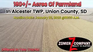 Live Public Land Auction Of 160+/- Acres Of Farmland Located In Alcester TWP, Union County, SD!!