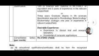 ICMR (Technician Project) Position Recruitment 2025