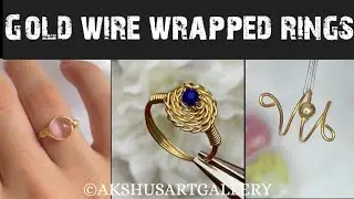 Gold Wire wrapped rings making | crystal ring tutorial | Twisted flower ring @AKSHUSARTGALLERY