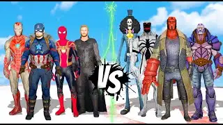 MARVEL AVENGERS COMICS VS HELLBOY X ANTIVENOM TEAM - SUPERHEROES BATTLE