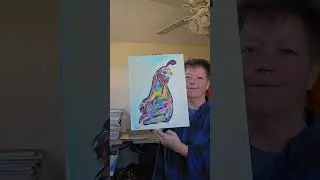Abstract Quail Bird Original Painting Available