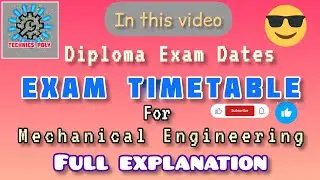 Diploma Exam Dates || Mechanical engineering Timetable