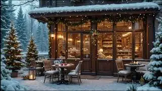 Cozy Winter Café Ambience | Coffee & Piano Music While Snow Falls for Relaxation ❄️